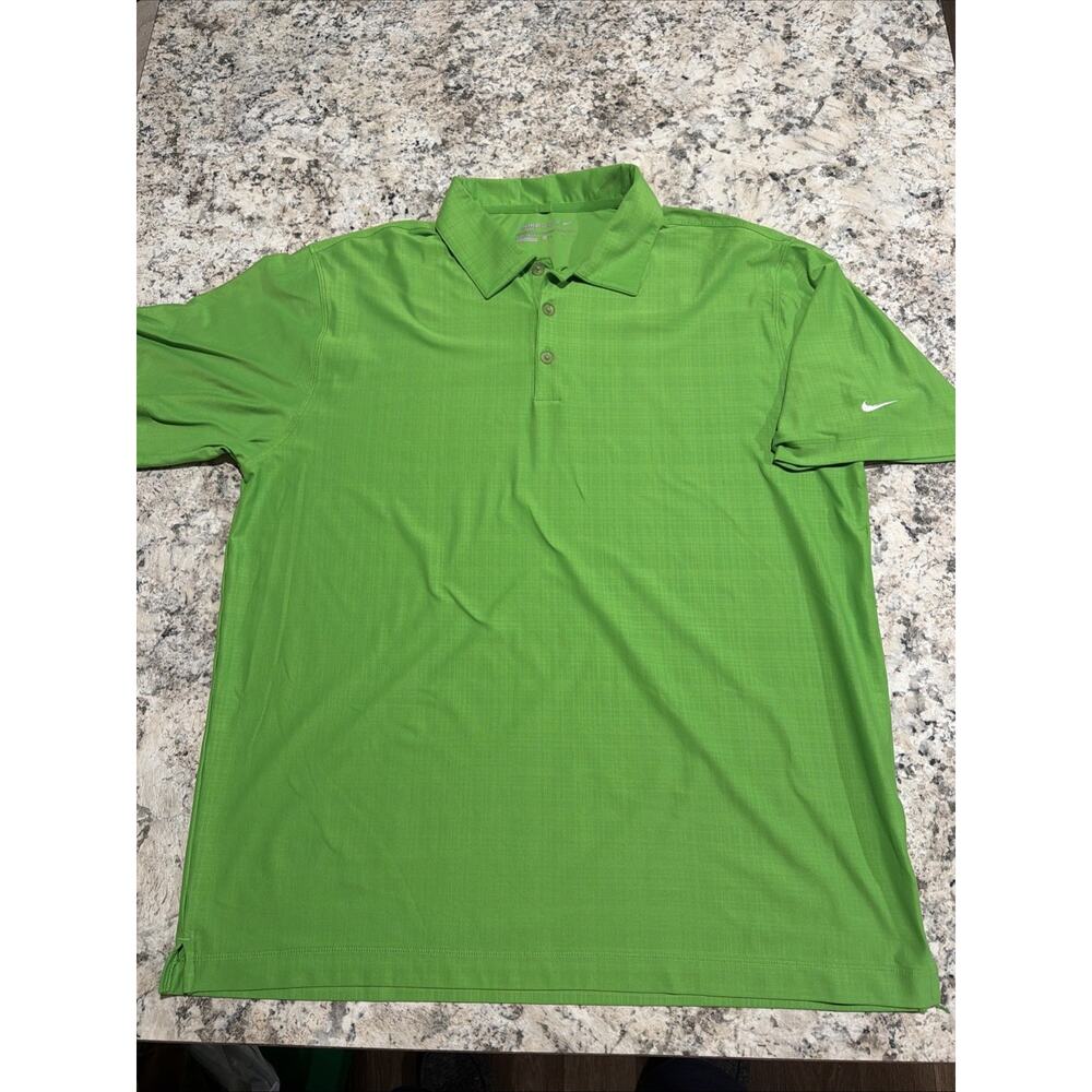 Men’s Nike Golf Sport Polo Shirt Dri-Fit Size Large Apple Green Great Condition